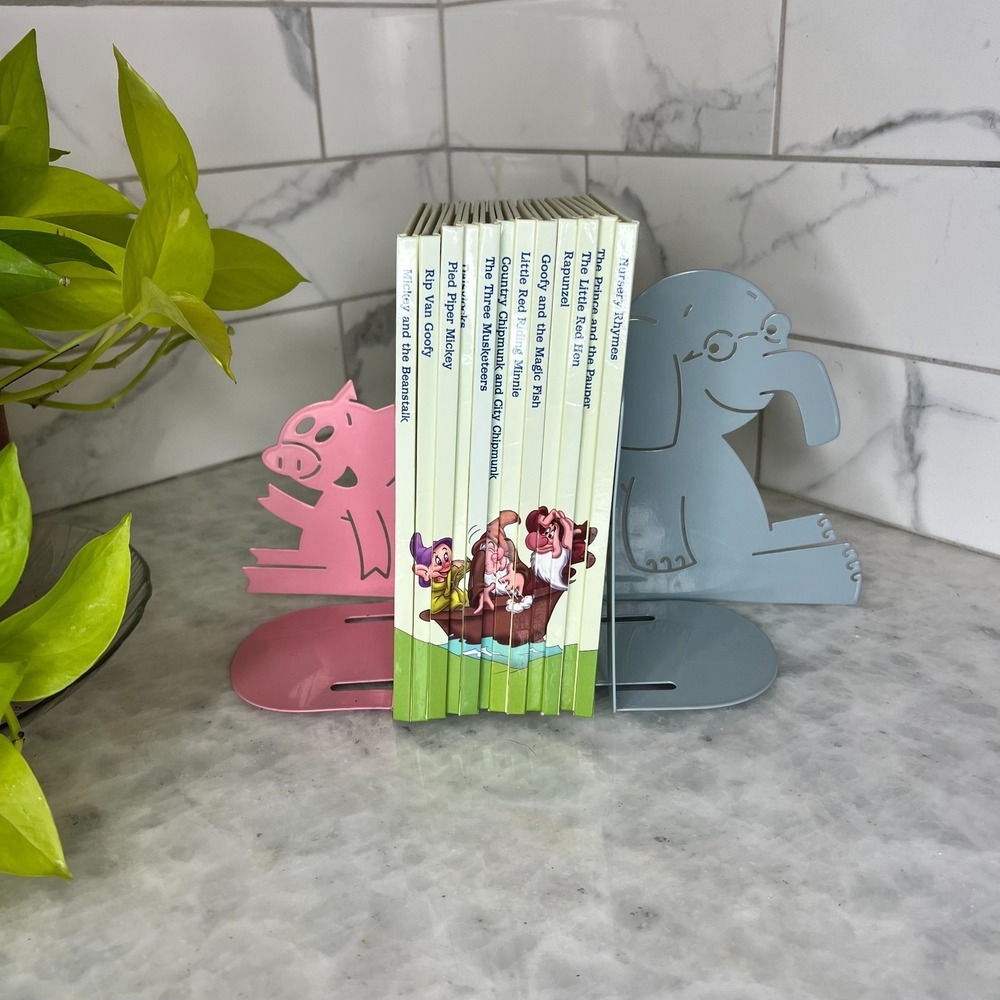 Mo Willems Elephant and Piggie Metal Bookends YOTTOY Kids Room Decor - Picture 2 of 8